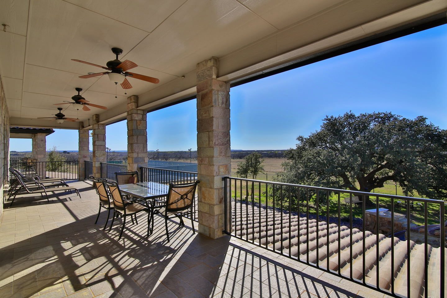 Upper balcony view at Rusted Oaks Estate