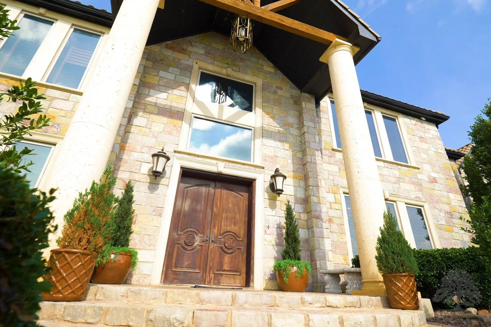 Grand entrance doors at Rusted Oaks Estate